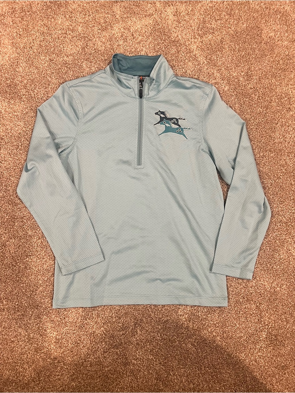 Kerrits Kids Aqua Long Sleeve Shirt with Horse Graphic